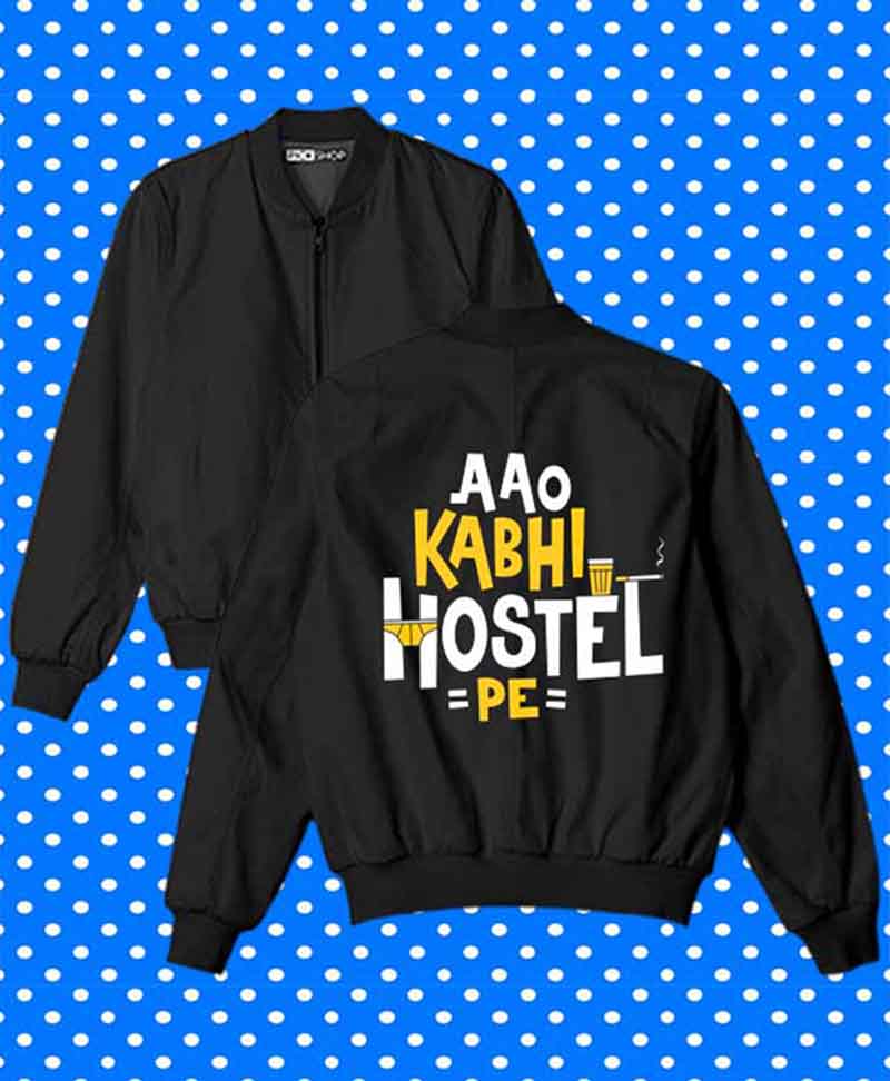 Aao Kabhi Hostel Pe Bomber Jacket By Teez Mar Khan - Pickshop.Pk