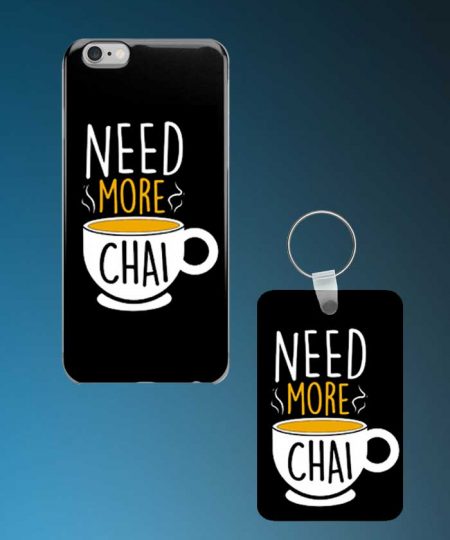 Need More Chai Mobile Case And Keychain By Roshnai - Pickshop.Pk