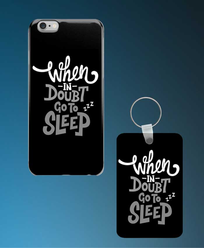 When In Doubt Go To Sleep Mobile Case And Keychain By Roshnai - Pickshop.Pk
