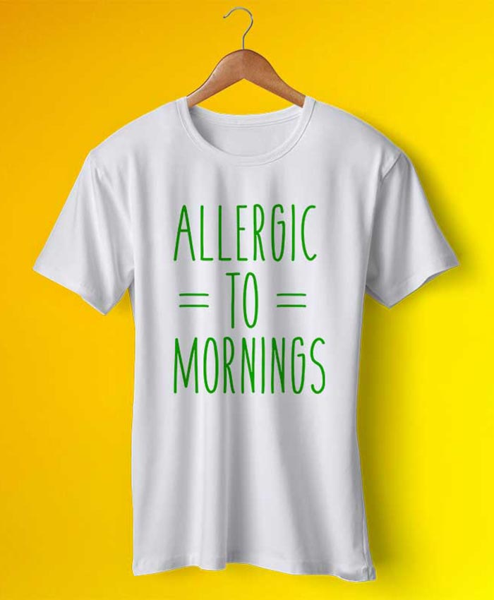 Allergic To Mornings Tee By Teez Mar Khan - Pickshop.Pk