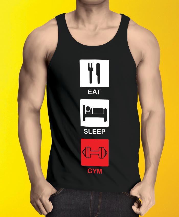 Eat Sleep Gym Tank Top By Teez Mar Khan - Pickshop.Pk