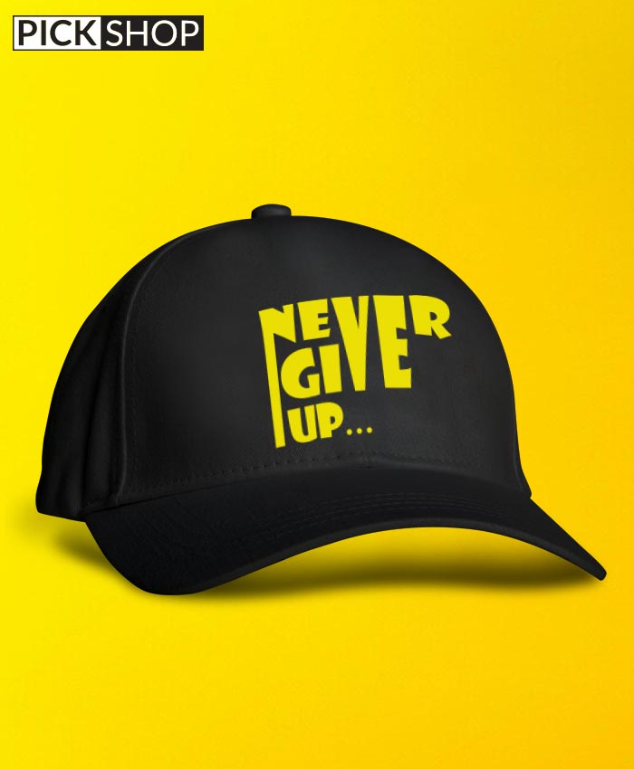 Never Give Up Yellow Cap By Roshnai - Pickshop.Pk
