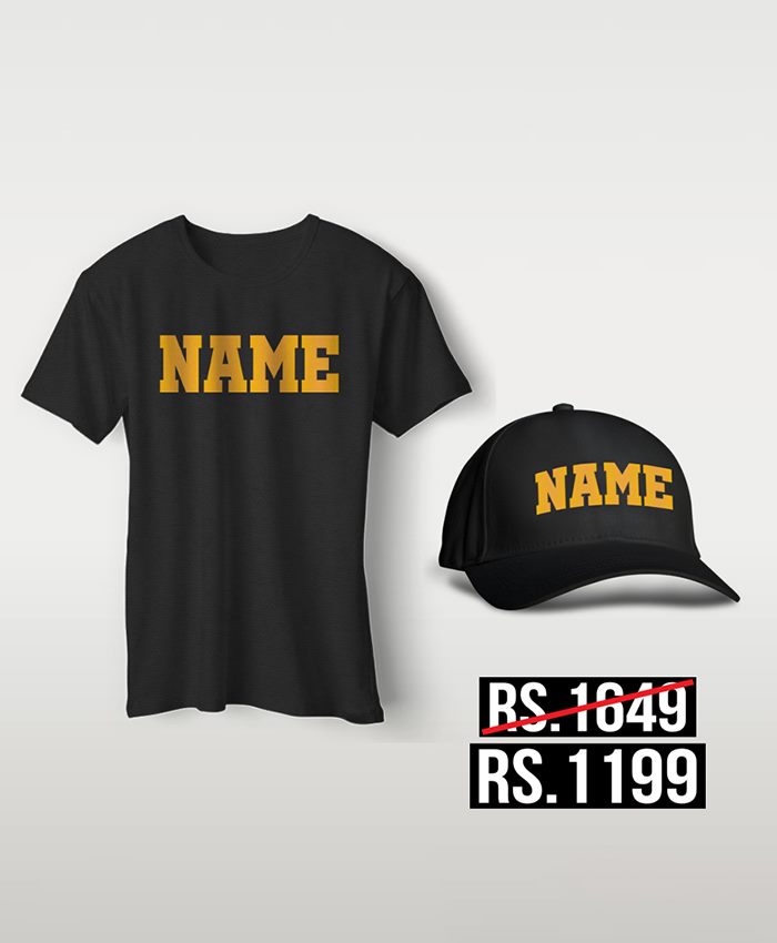 PAck of custom name tshirt and cap