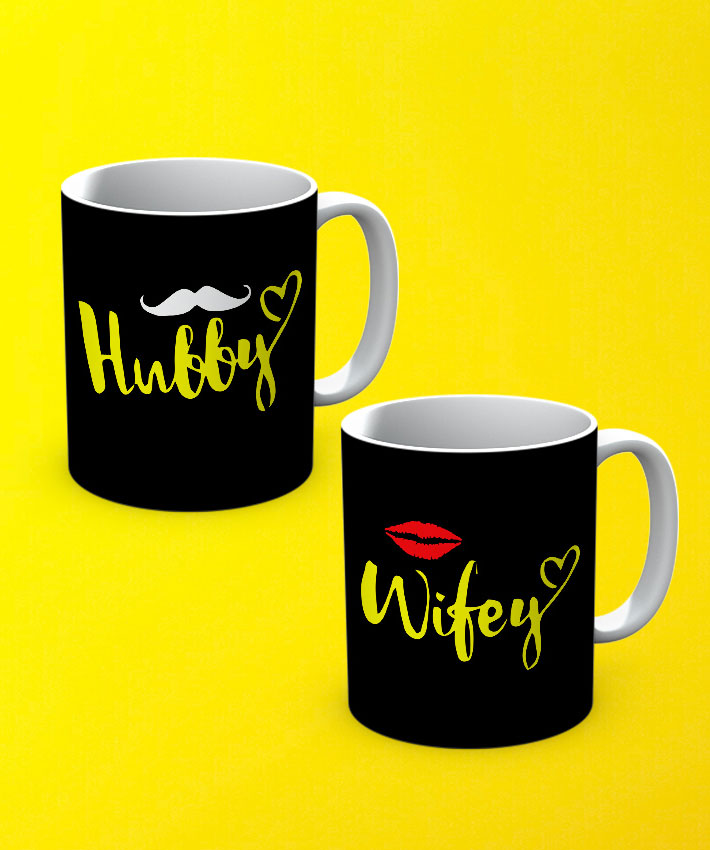 Hubby Wife Mug By Teez Mar Khan - Pickshop.pk