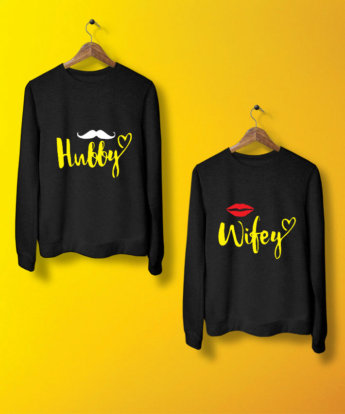 Hubby Wife Sweatshirt By Teez Mar Khan - Pickshop.pk