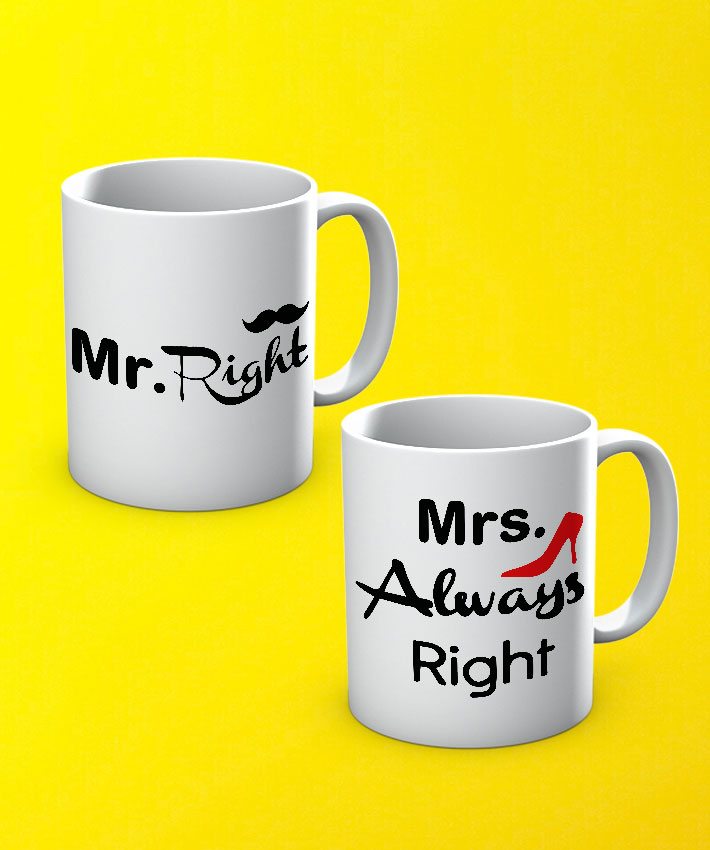 Mr Mrs Right Mug By Teez Mar Khan - Pickshop.pk