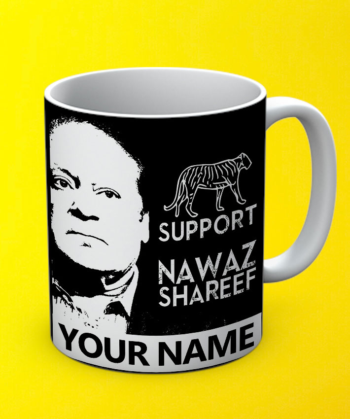 Support Nawaz Mug By Teez Mar Khan - Pickshop.pk