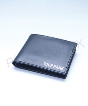 Personalized Name Men's Wallet (Black) By Roshnai - Pickshop.pk